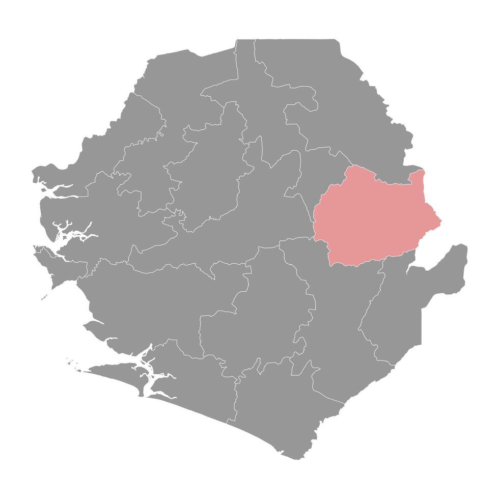 kono wijk kaart, administratief divisie van Sierra leon. vector illustratie.