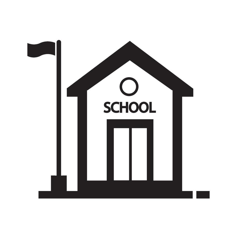 school- gebouw icoon logo vector ontwerp sjabloon