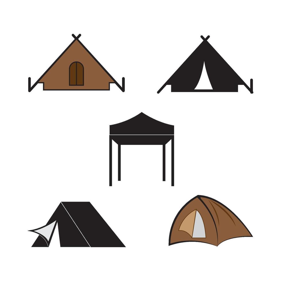 tent icoon logo vector ontwerp sjabloon