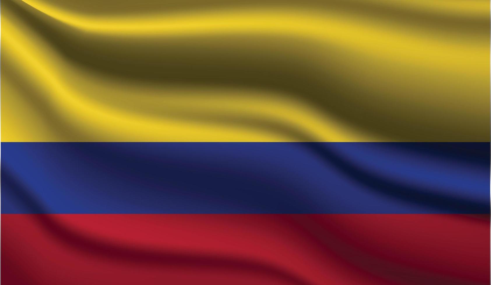 Colombia realistisch modern vlagontwerp vector