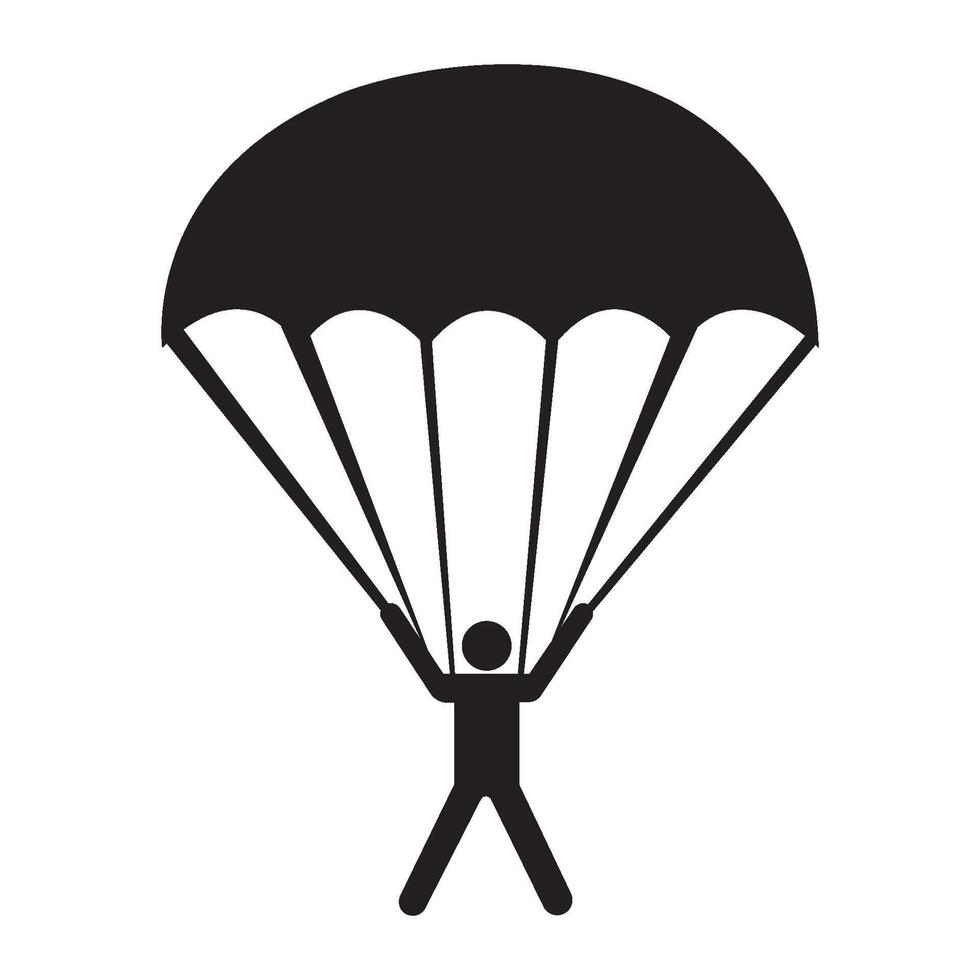 parachute icoon logo vector ontwerp sjabloon