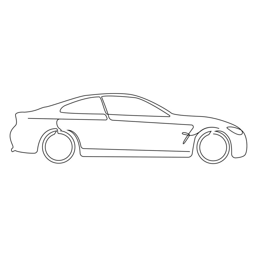 auto single doorlopend lijn kunst tekening elegant ras auto vector kunst illustratie ontwerp