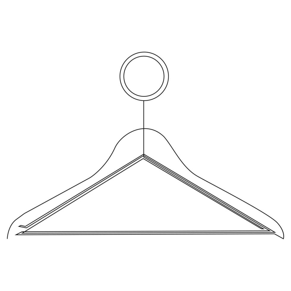 kleren hanger doorlopend single lijn schets vector kunst tekening en gemakkelijk een lijn hanger minimalistische ontwerp