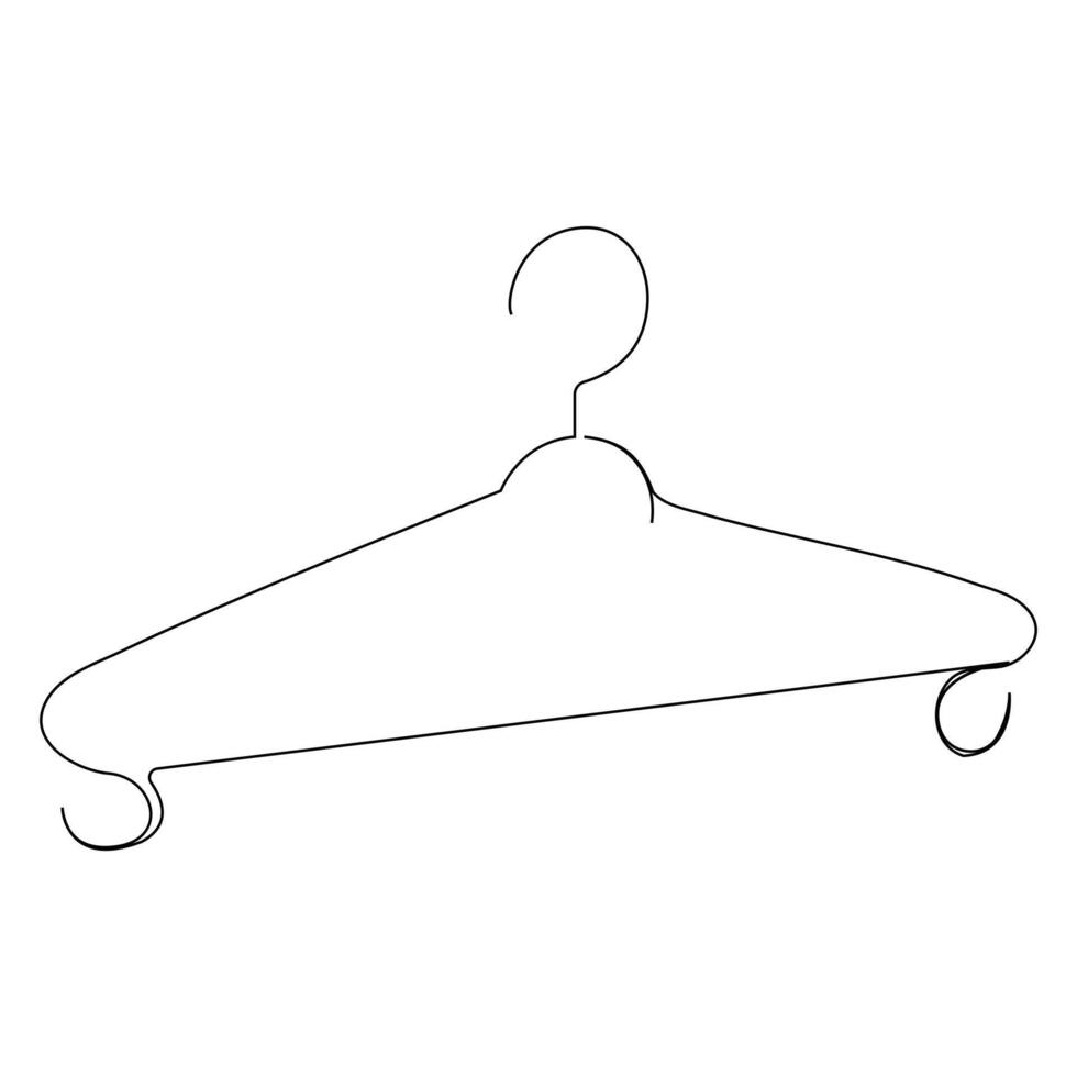 kleren hanger doorlopend single lijn schets vector kunst tekening en gemakkelijk een lijn hanger minimalistische ontwerp