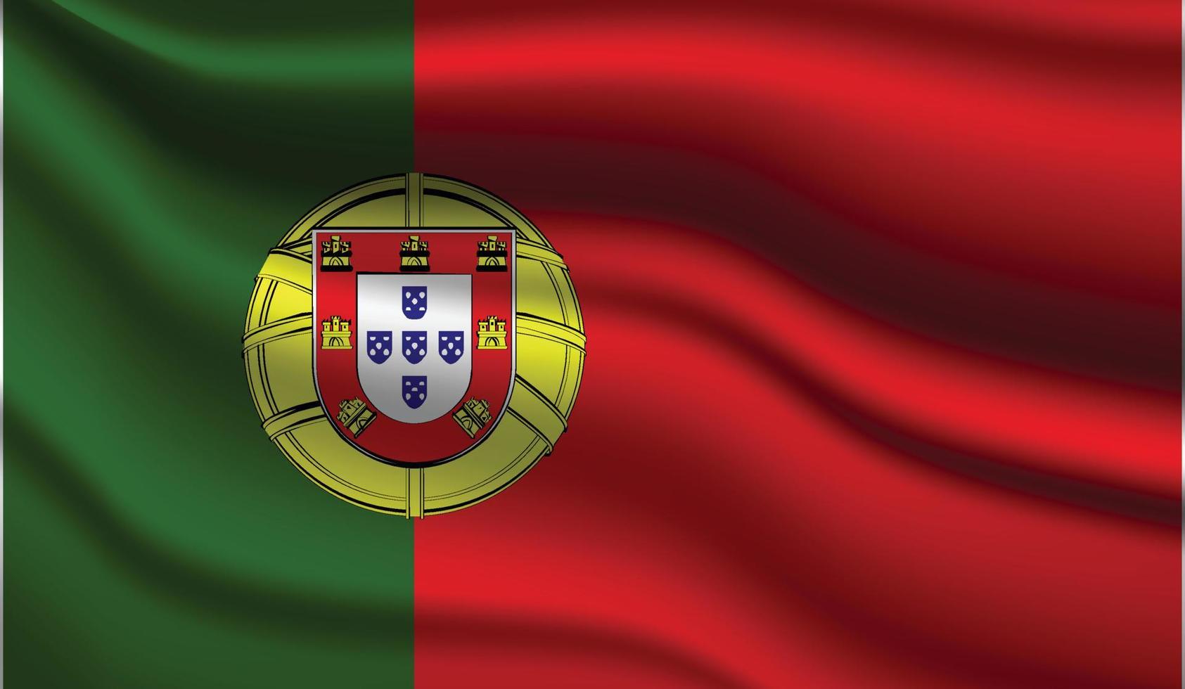 Portugal realistisch modern vlagontwerp vector