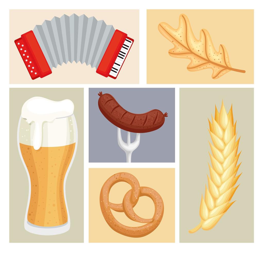 set oktoberfest-objecten vector