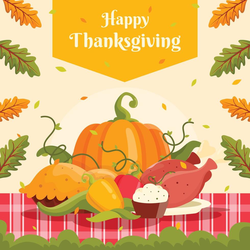 plat schattig koken thanksgiving vector