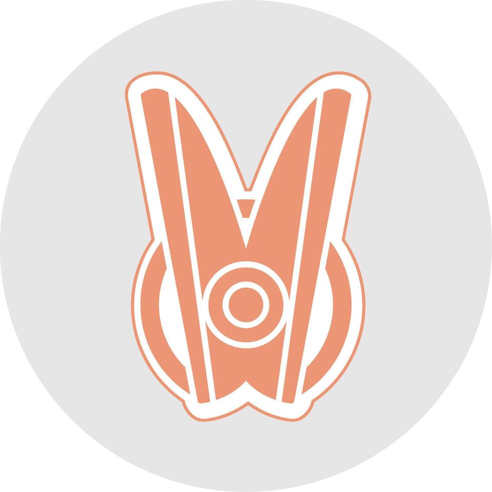 wasknijper glyph veelkleurig sticker icoon vector