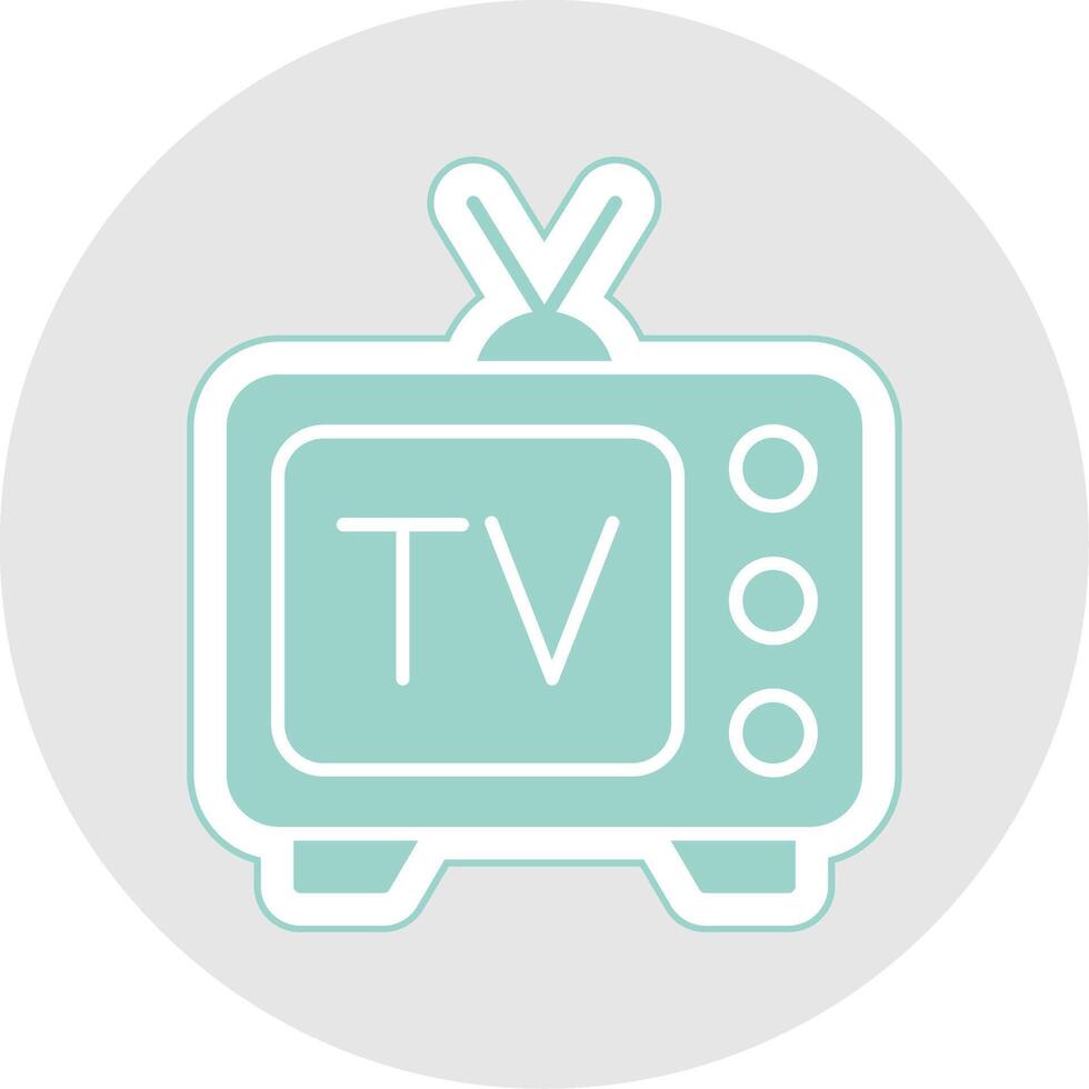 TV glyph veelkleurig sticker icoon vector