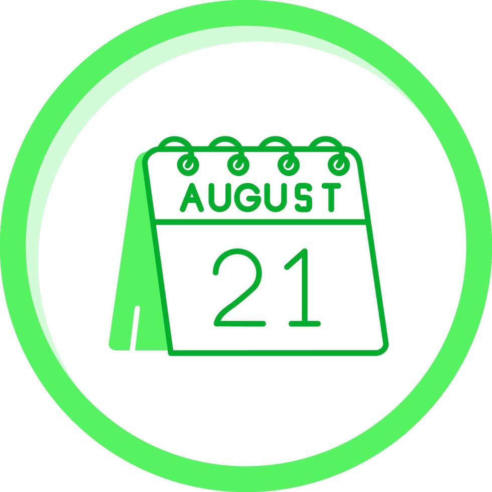 21e van augustus groen mengen icoon vector