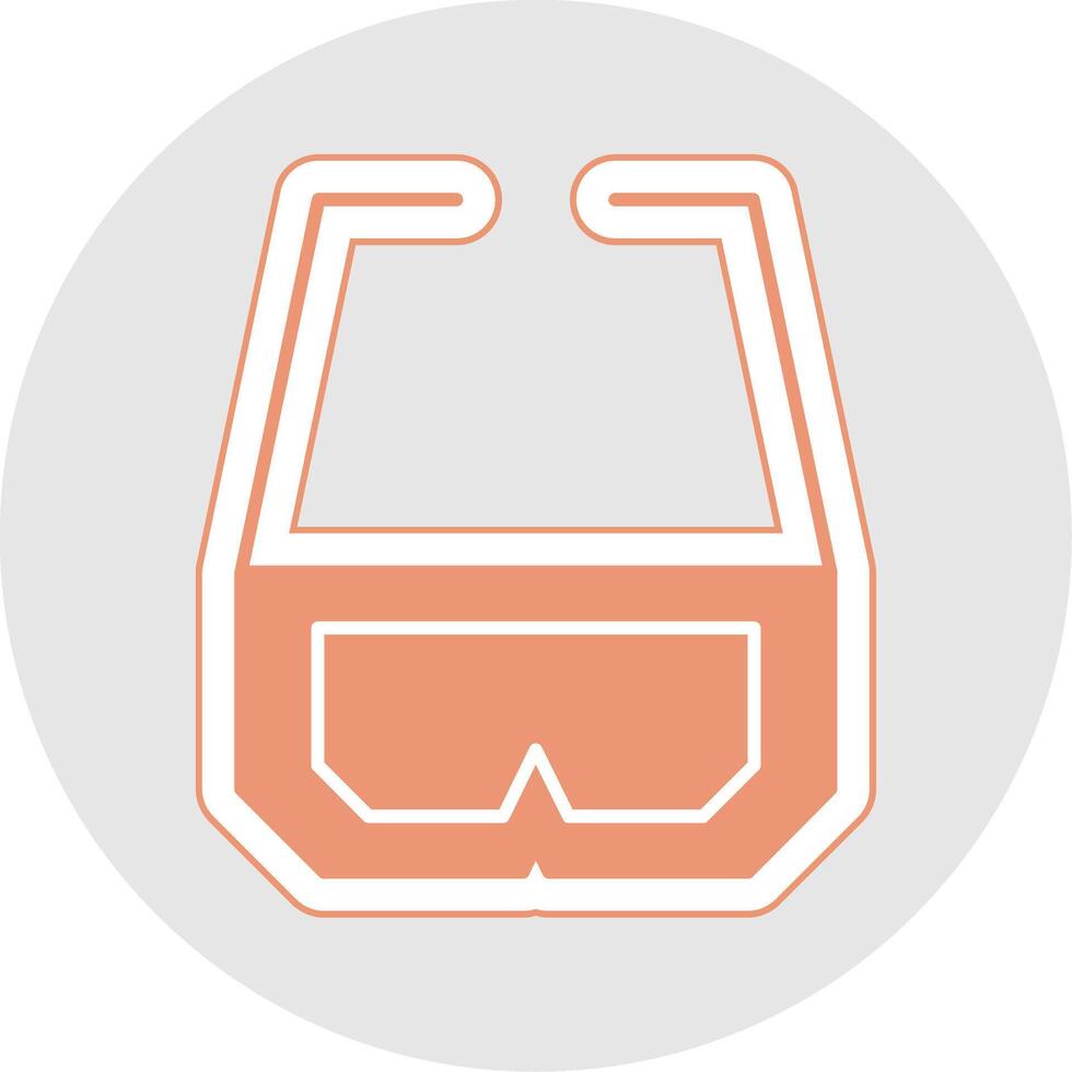 3d bril glyph veelkleurig sticker icoon vector