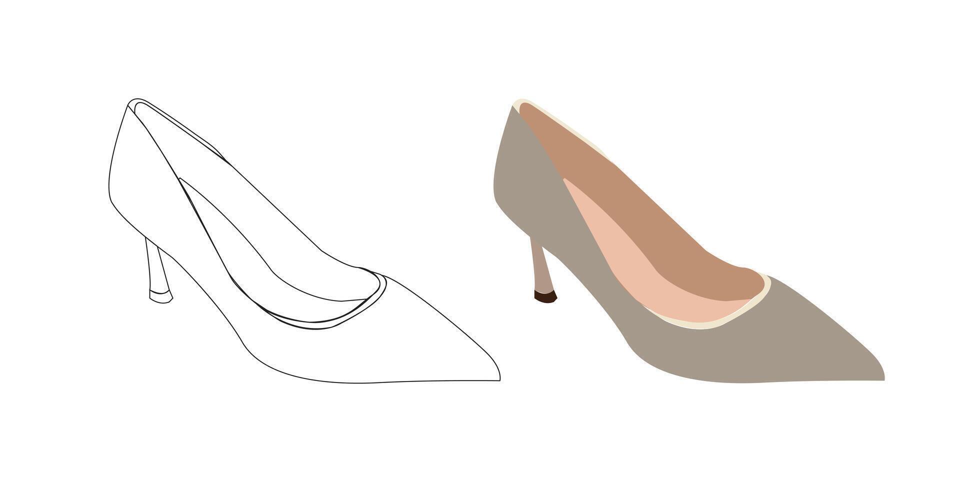 illustratie van schoenen Dames schoen vector