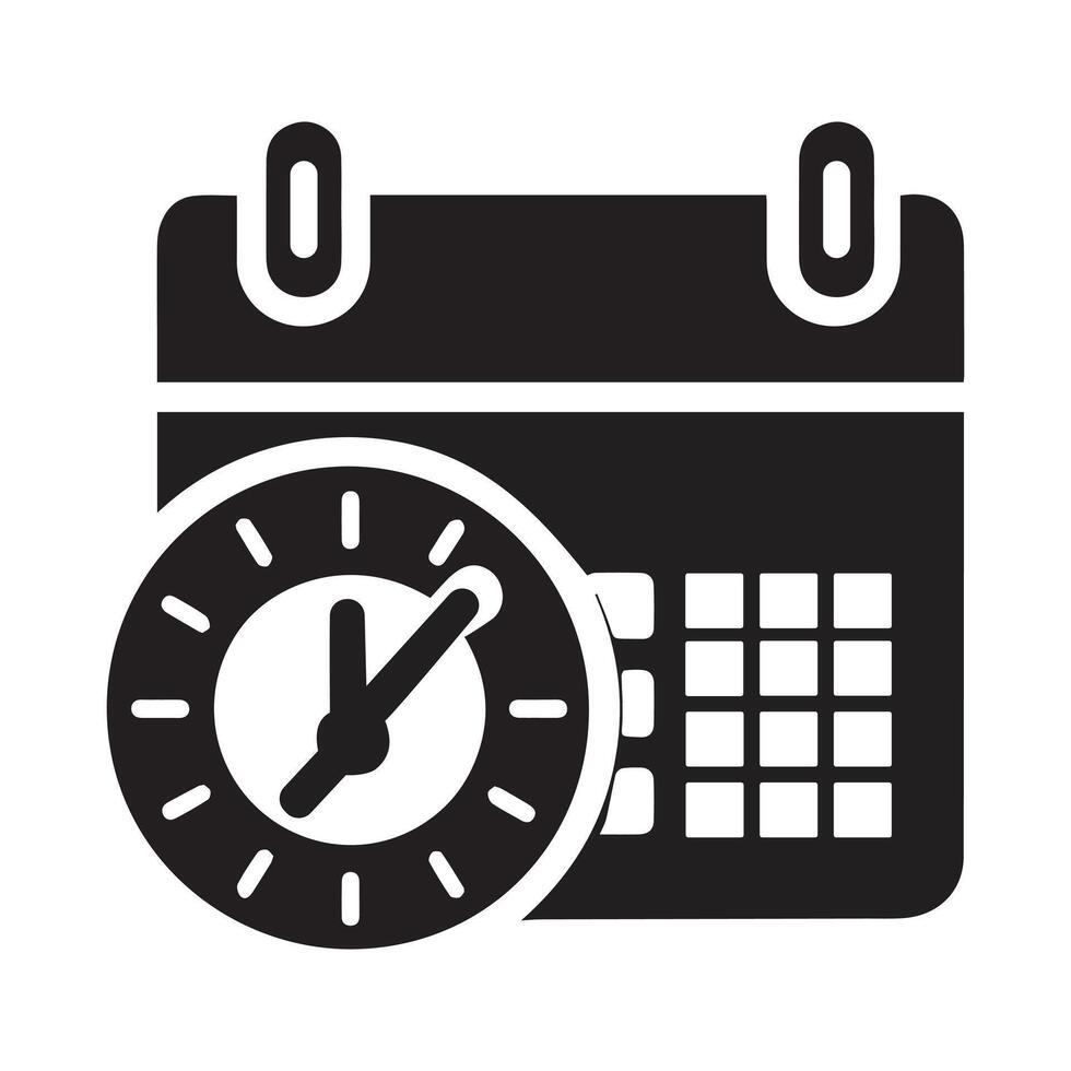 icoon van een klok en kalender in vector het formulier