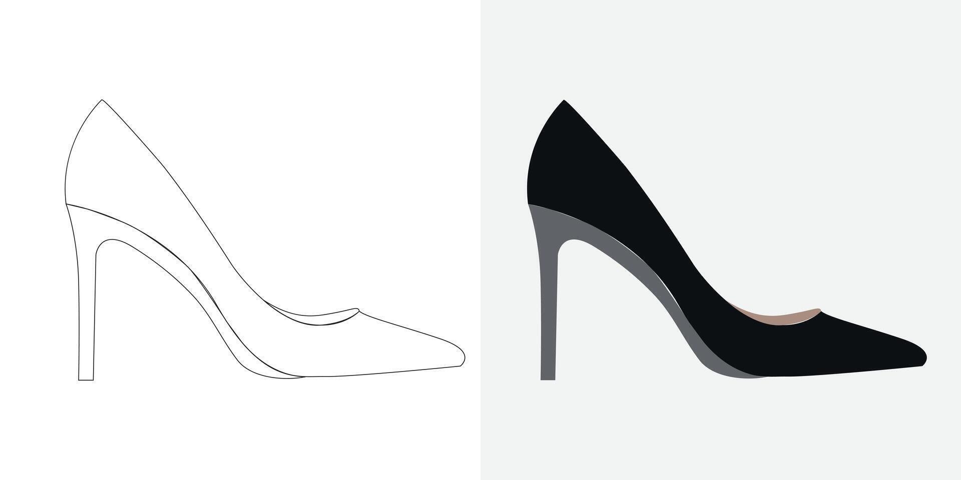 illustratie van schoenen Dames schoen vector