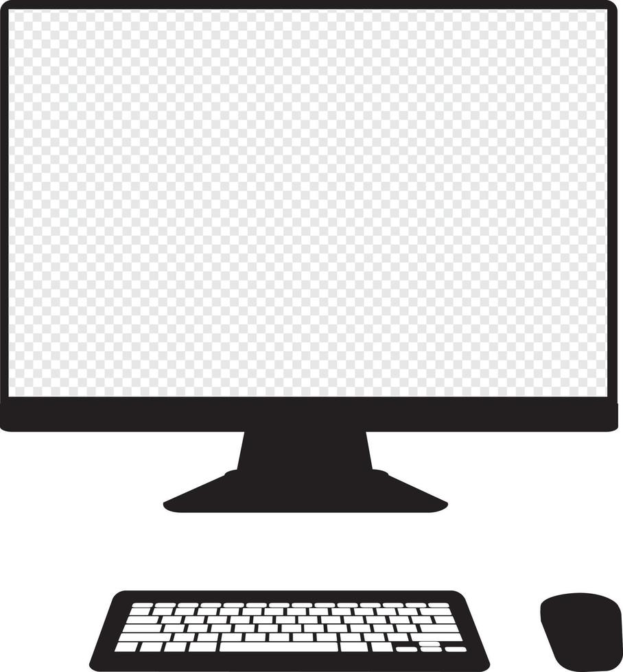 computerpictogram. monitor met toetsenbord vlakke stijl vector