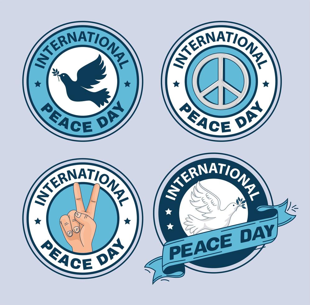 zegels van internationale vredesdag vector
