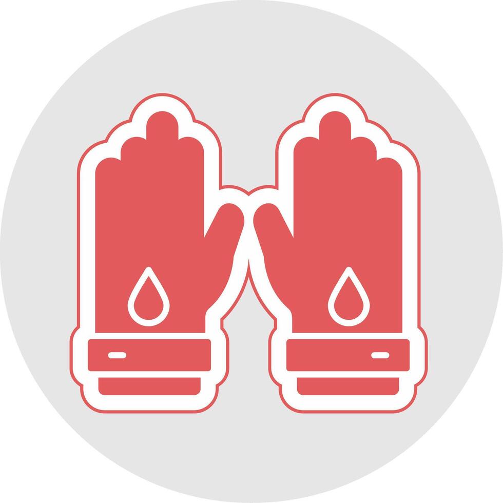 werken handschoenen glyph veelkleurig sticker icoon vector