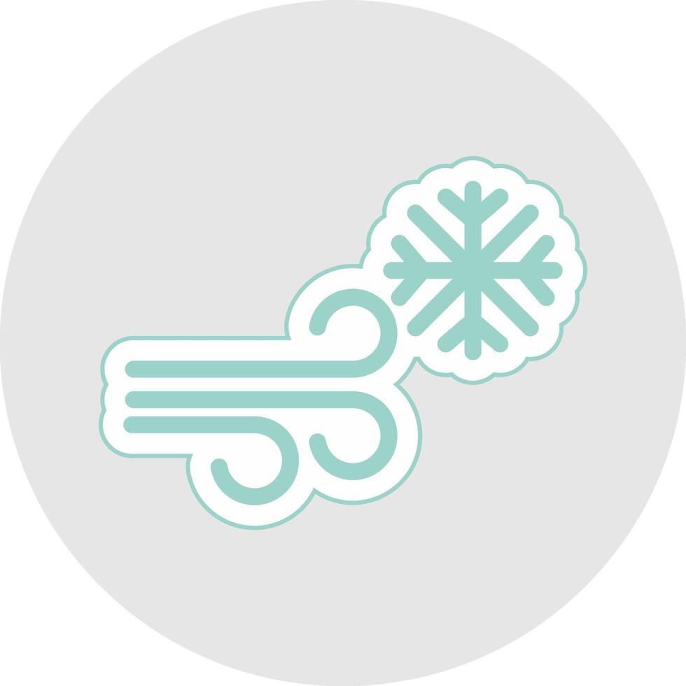 sneeuwstorm glyph veelkleurig sticker icoon vector