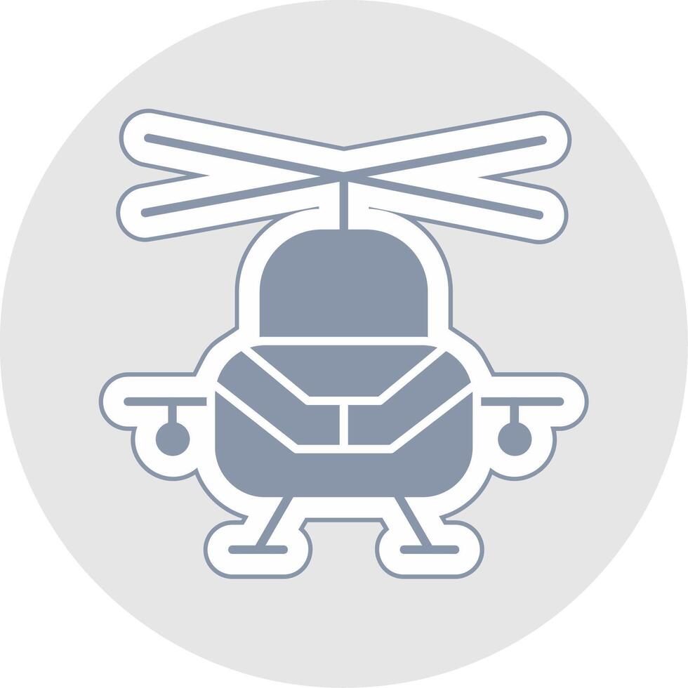 leger helikopter glyph veelkleurig sticker icoon vector