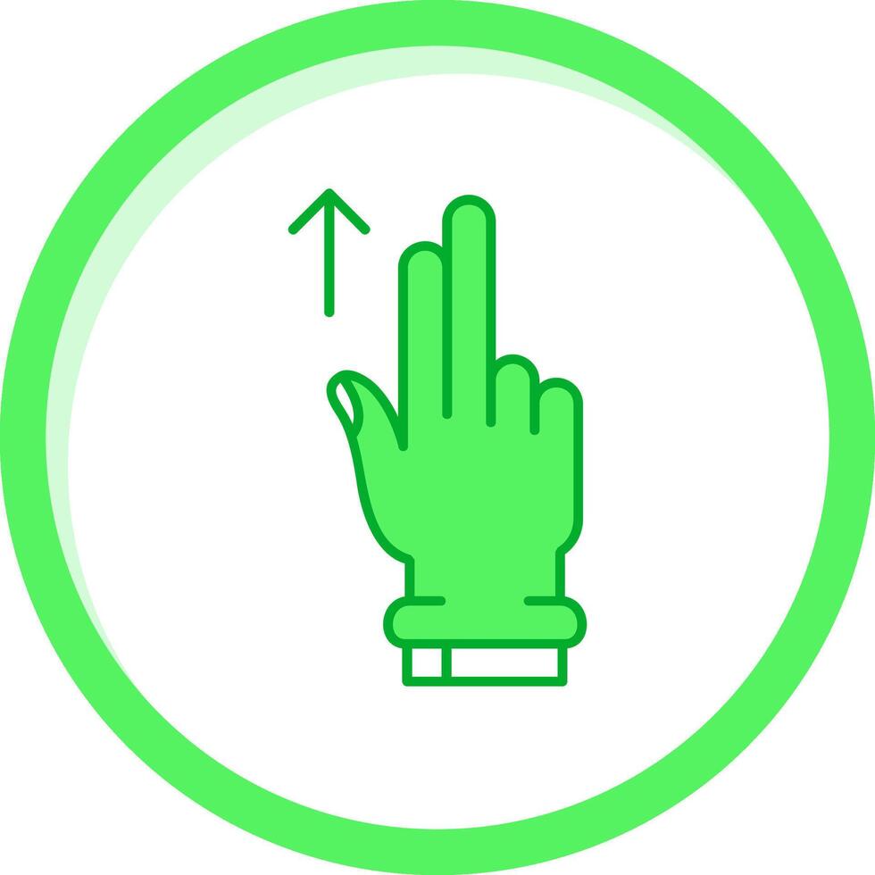 twee vingers omhoog groen mengen icoon vector