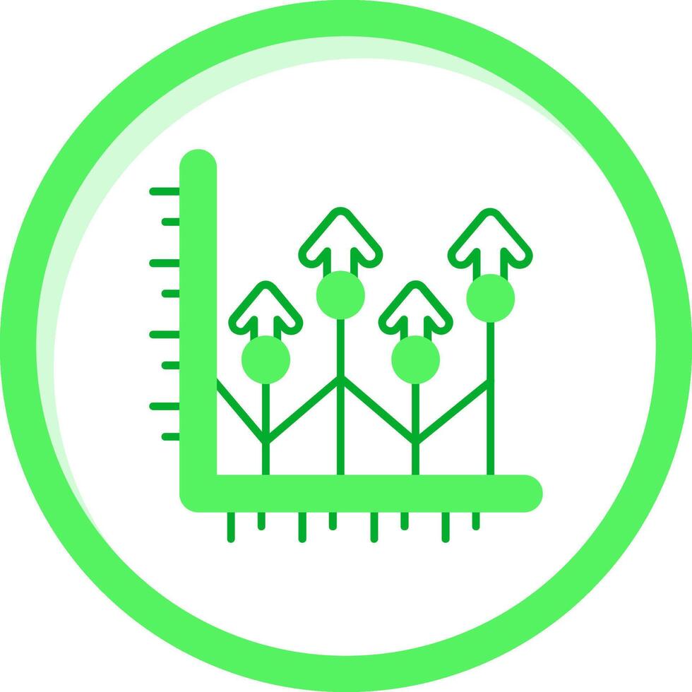 toenemen omhoog groen mengen icoon vector