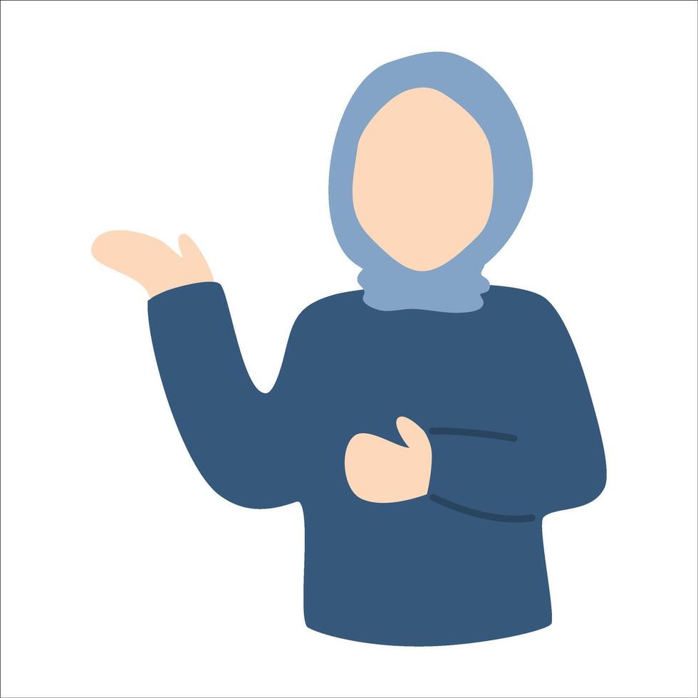 schattig hijab meisje karakter illustratie vector