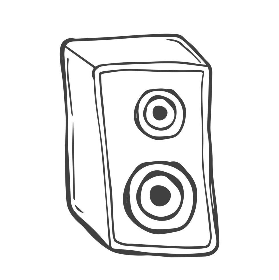 audio spreker tekening vector lijn illustratie.