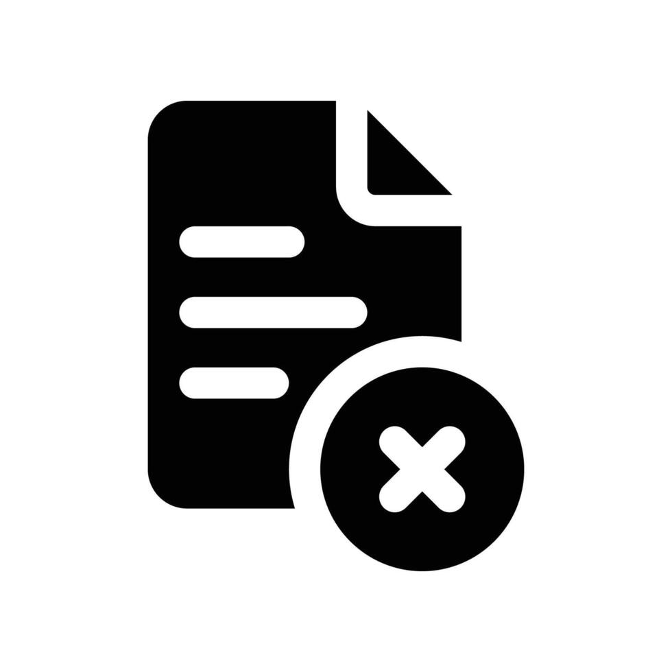 verwijderen het dossier icoon. vector glyph icoon voor uw website, mobiel, presentatie, en logo ontwerp.