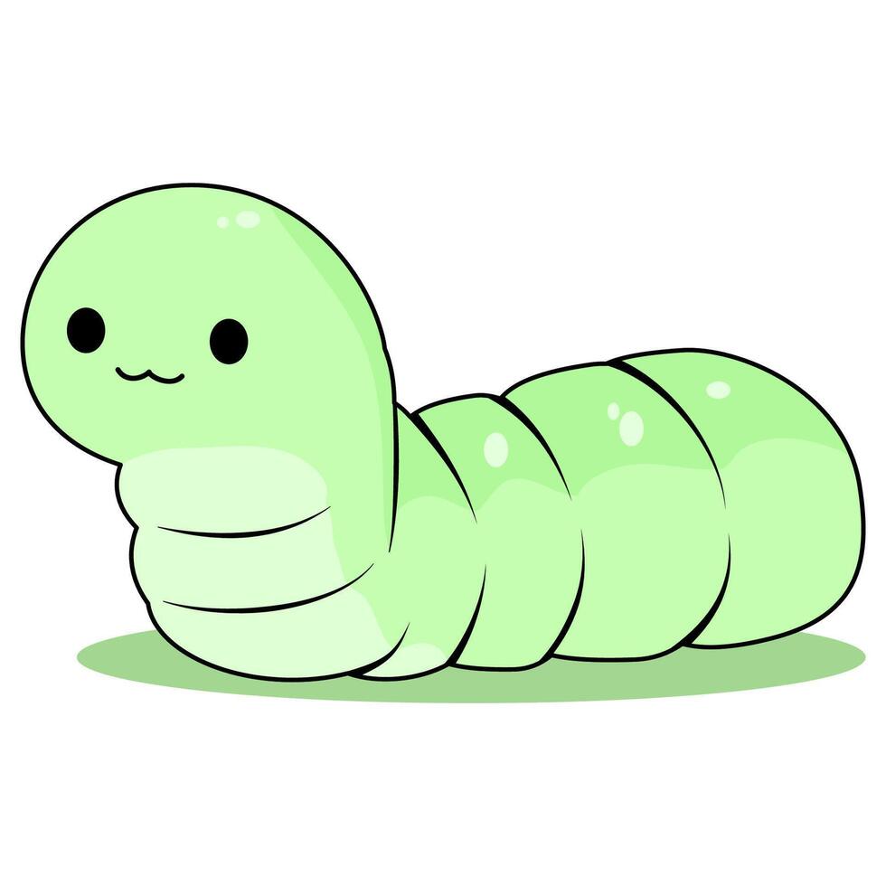 worm schattig vector