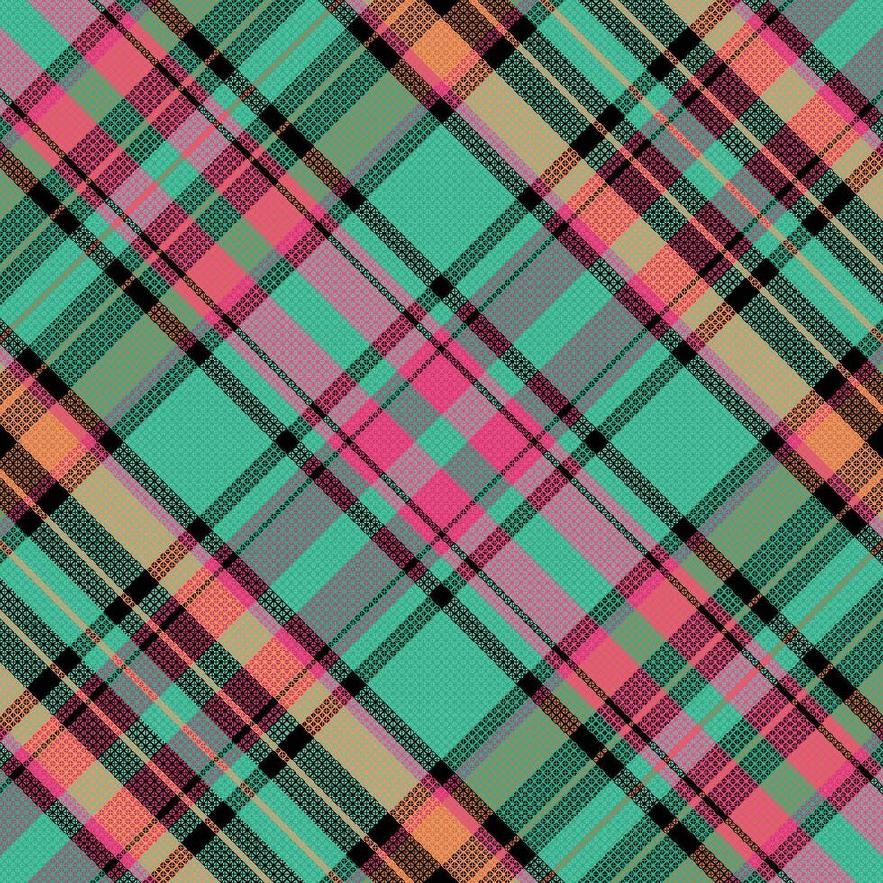 tartan geruit patroon met textuur en warme kleur. vector