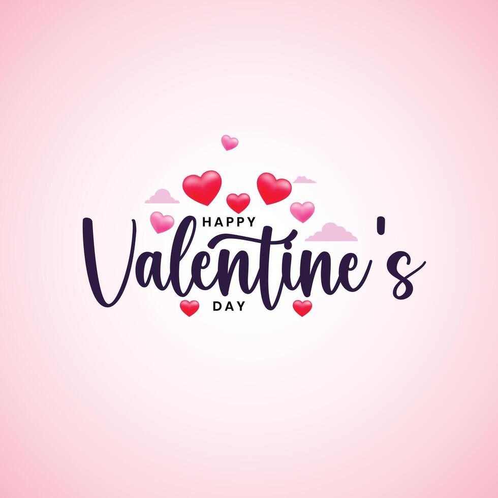 Valentijnsdag dag achtergrond met hart patroon en typografie van gelukkig Valentijnsdag dag tekst. vector illustratie. achtergronden, flyers, uitnodigingen, affiches, brochures, spandoeken. Valentijnsdag dag minimalis