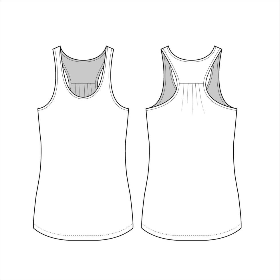 renner terug tank top. vrouwen sportkleding. activewear t-shirt vector