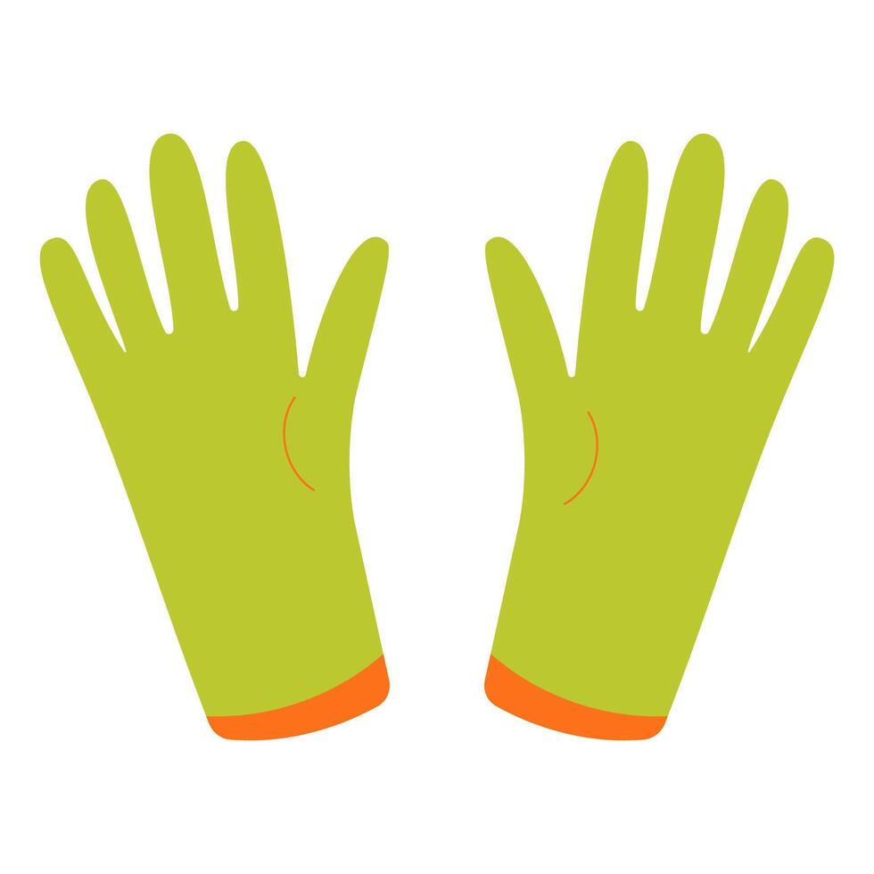 tuin rubber handschoenen kleding stof groen bescherming icoon vector