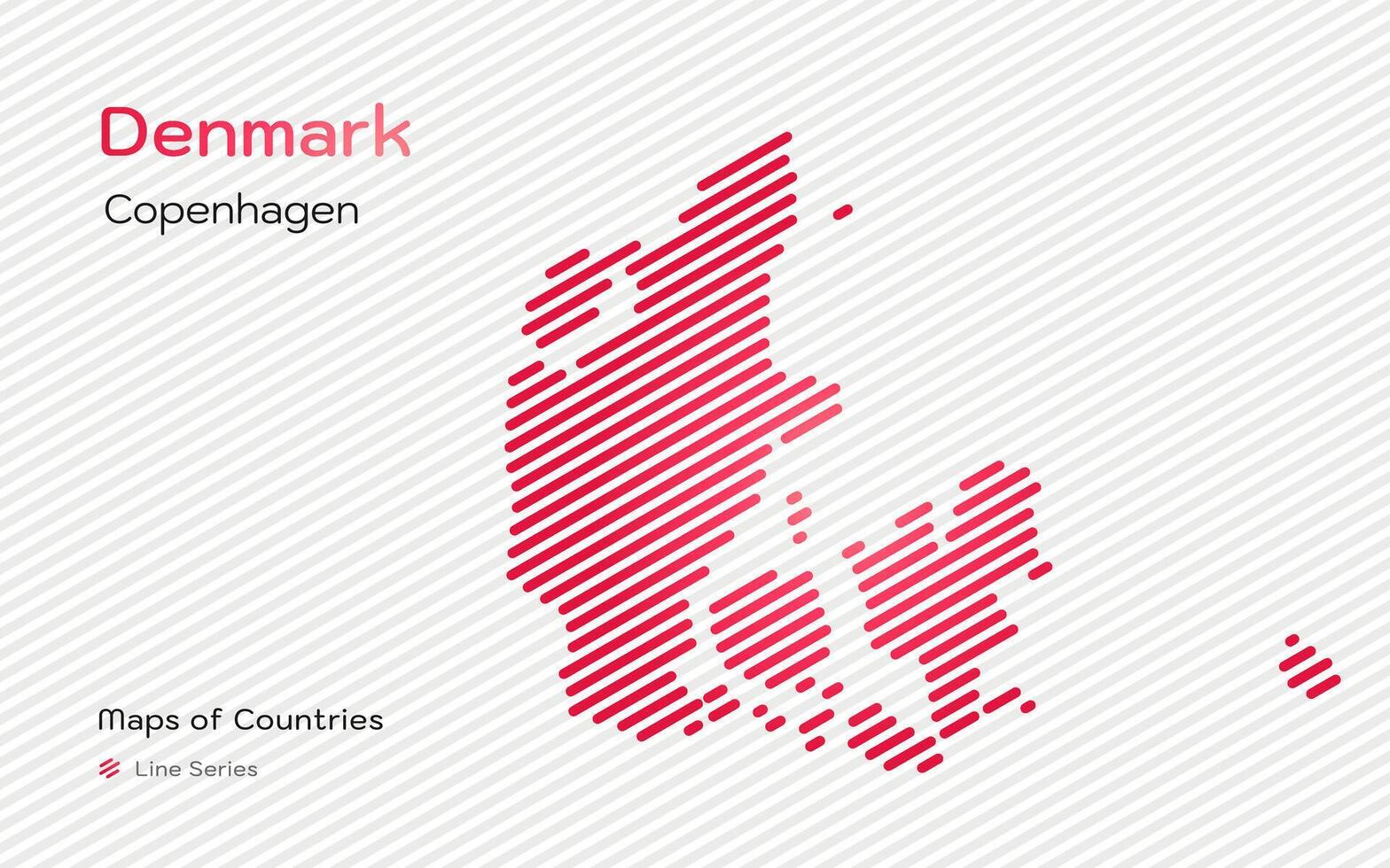 Denemarken kaart in een lijn patroon. gestileerde gemakkelijk vector kaart