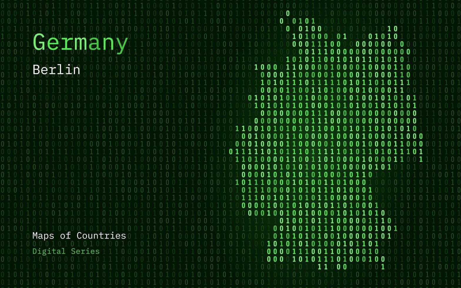 Duitsland kaart getoond in binair code patroon. tsmc. blauw Matrix nummers, nul, een. wereld landen vector kaarten. digitaal serie