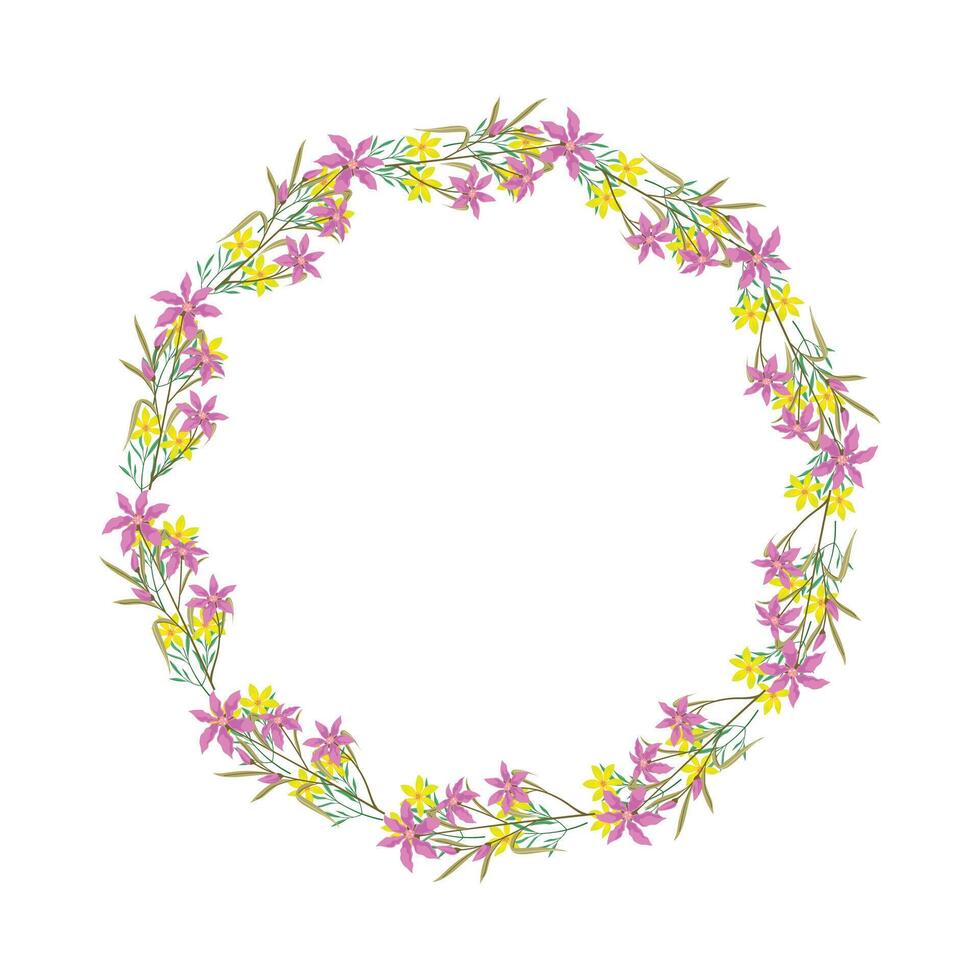 vector hand- getrokken bloemen krans kader Aan wit achtergrond