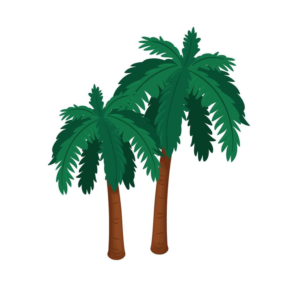 vector tropisch kokosnoot bomen illustratie in tekenfilm stijl