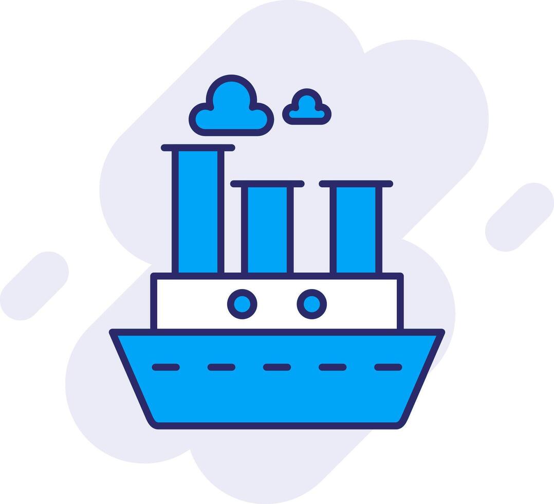 stoomboot lijn gevulde achtergrondgeluid icoon vector