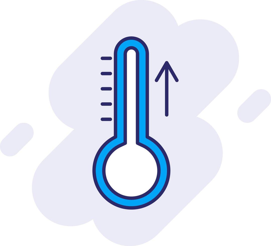 stijgende lijn temperatuur lijn gevulde achtergrondgeluid icoon vector