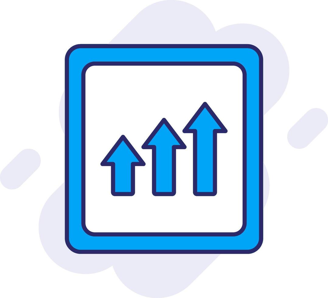 omhoog pijl lijn gevulde achtergrondgeluid icoon vector