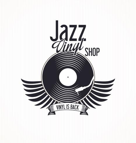 Jazz vinyl record retro achtergrond vector