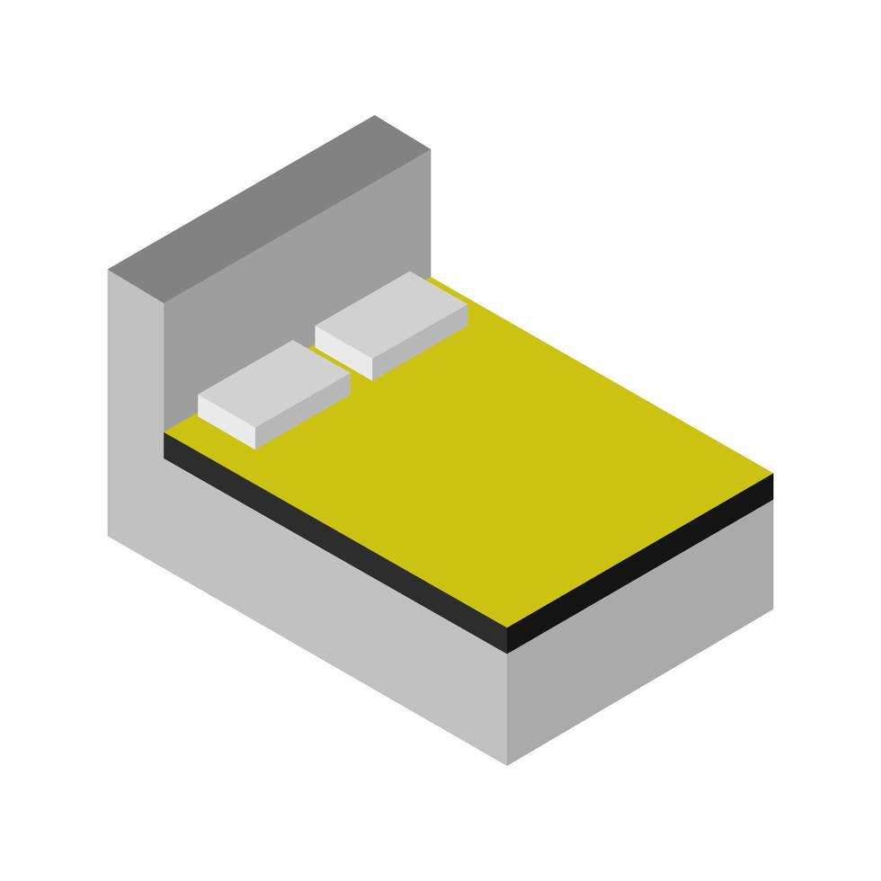 isometrisch bed op een witte achtergrond vector