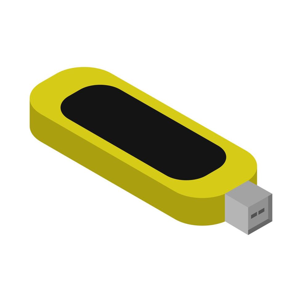 isometrische usb-stick op een witte achtergrond vector