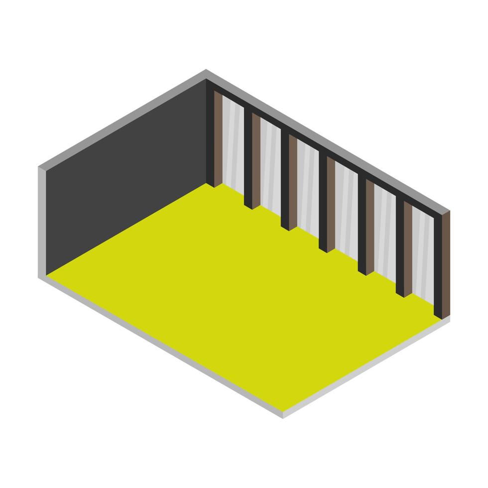 isometrische lege ruimte op witte achtergrond vector