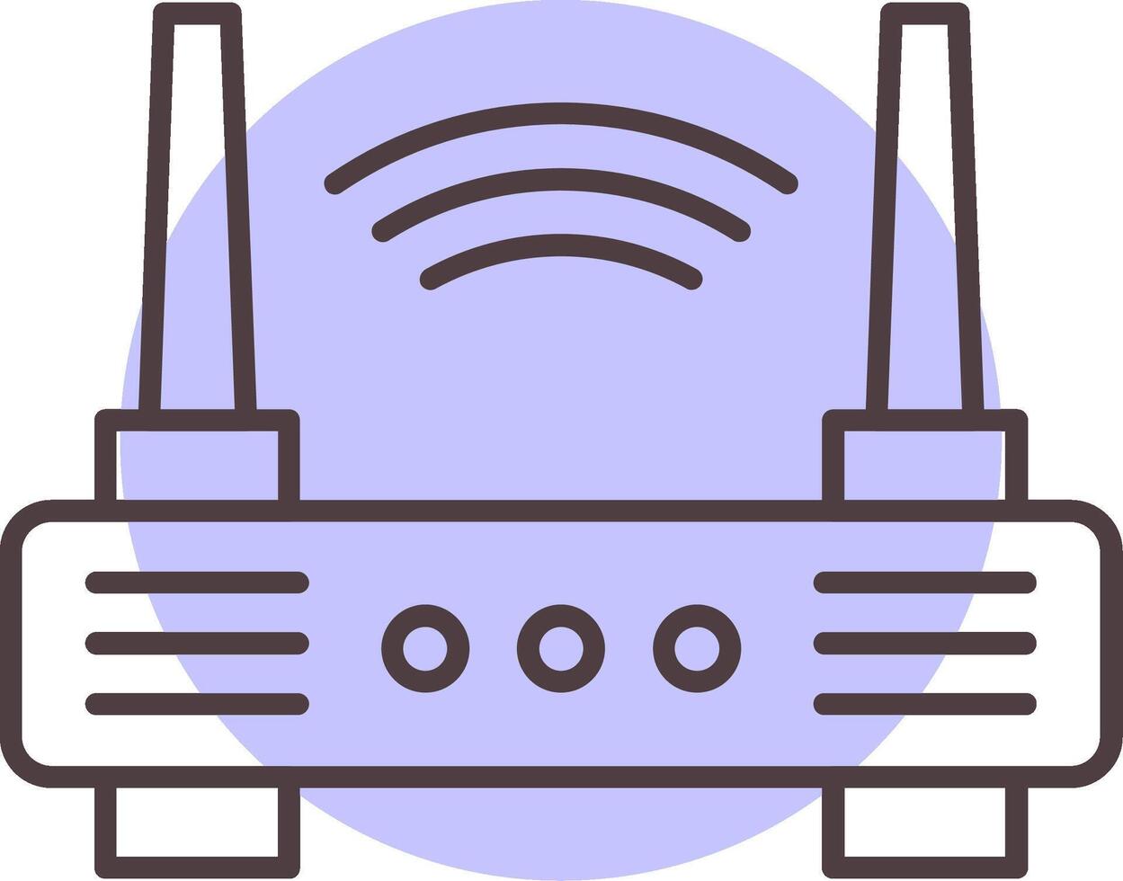 Wifi router lijn vorm kleuren icoon vector