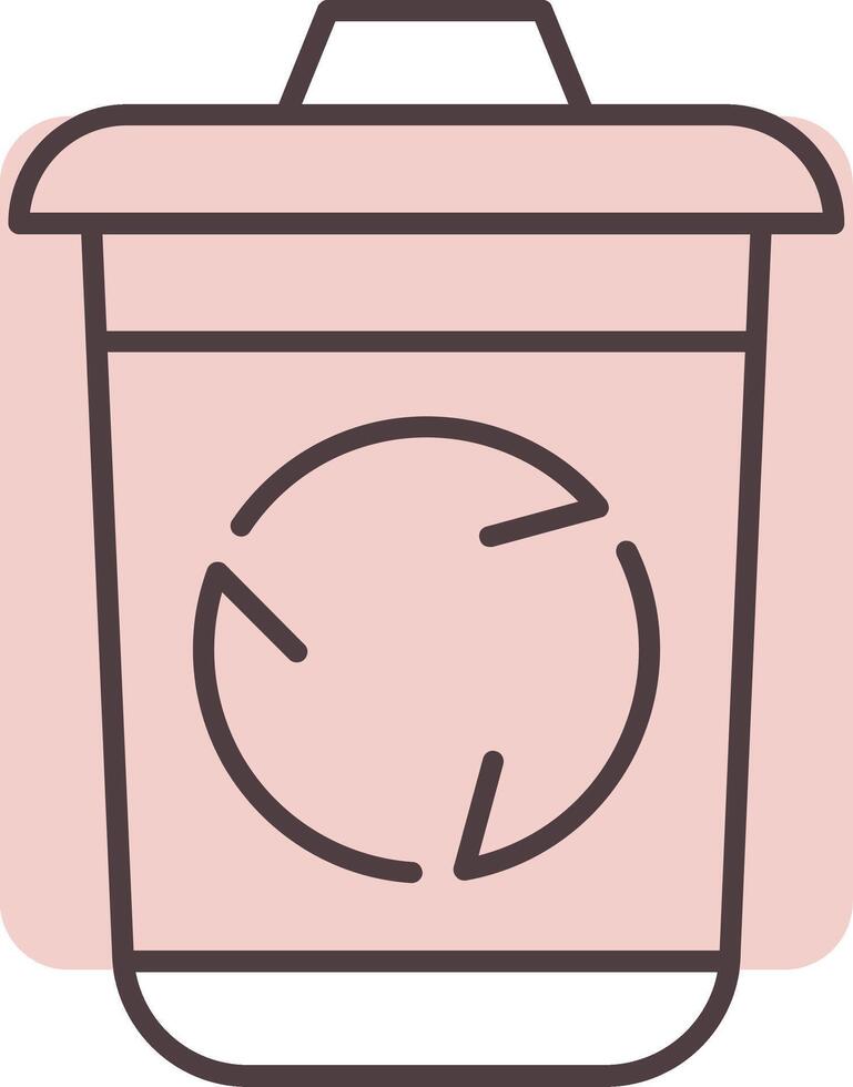 recycle bak lijn vorm kleuren icoon vector