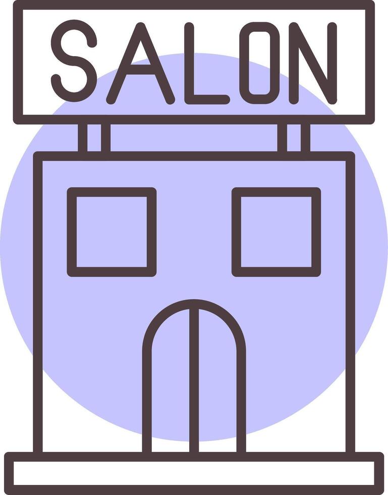 salon lijn vorm kleuren icoon vector