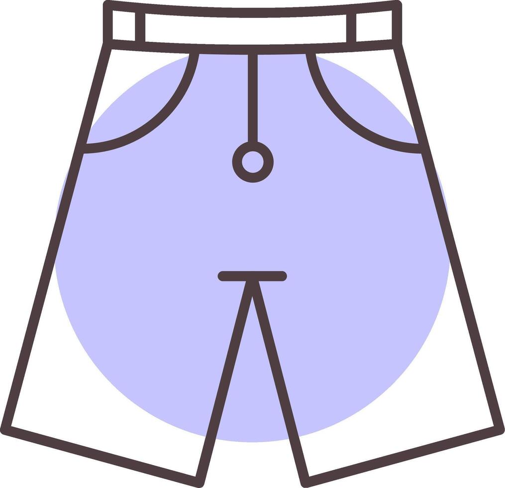 shorts lijn vorm kleuren icoon vector