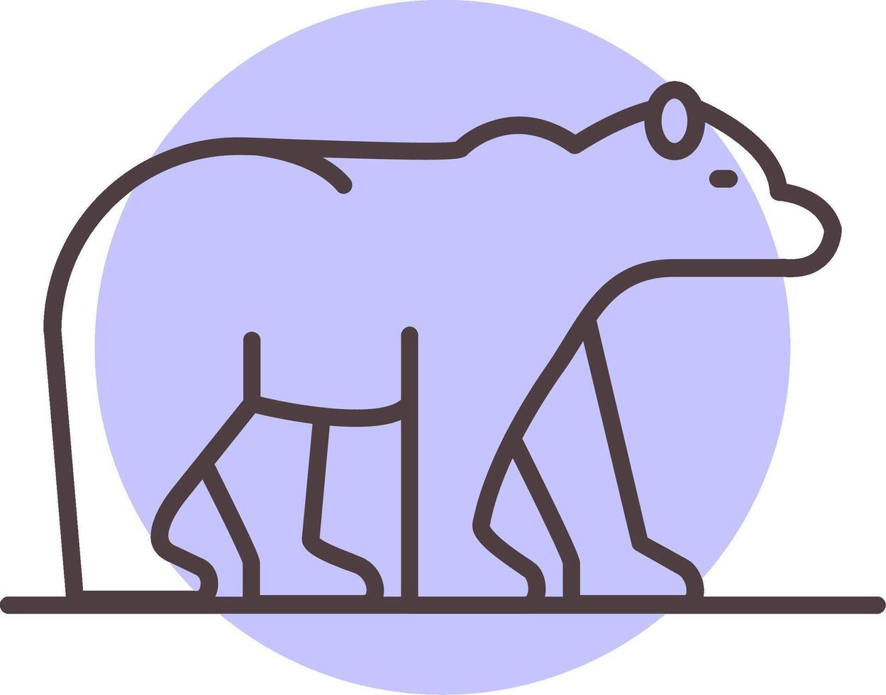 polair beer lijn vorm kleuren icoon vector