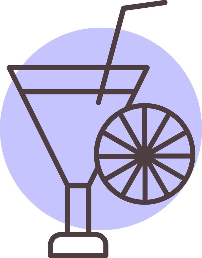 cocktail lijn vorm kleuren icoon vector